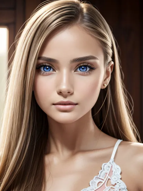 (Masterpiece), (Realistic), (best quality), young_very_cute_petite_Spanish_woman, very_clean_skin 22_years_tanned_woman, very_small_facial_features, short_face, blue_eyes, almond_eyes, large_eyes:0.5, long_blonde_hair, extremely beautiful, realistic iris, ...