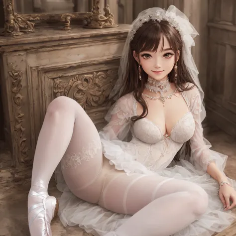 unparalleled masterpiece, ultra high resolutions, ultra realistic 8k CG, perfect artwork, photorealistic lighting, whole-body view, looking at viewer, (heavy breathing, smile seductively:1.2) face, blush, wet, seductive posture, sexy pose, alluring, (small...