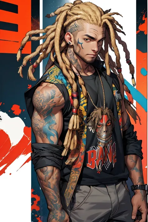 man, blond, dreadlocks, hiphop artist, tattoos, mma fighter