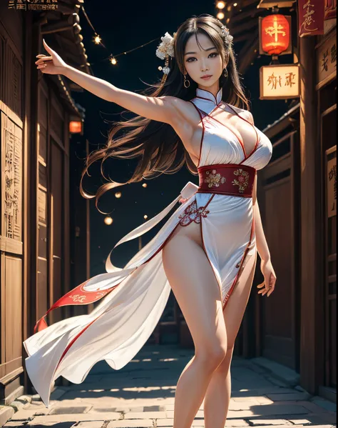 (masterpiece, best quality, beautiful modelshoot:1.4) of a stunning 25yo chinese 1girl, (full body view:1.6), (seductive pose:1.2), breasts:1.2, (armpits focus:1.5), solo:1.5, navel, long black hair, sidebangs, bare shoulders, (perfect face, perfect eyes, ...