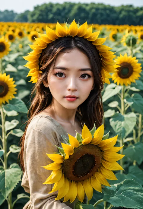 The meaning of sunflower is bravery、strong，It has strong vitality，Will not wither even in the sun，and has strong drought tolerance。This characteristic allows sunflowers to persist in growing under difficult conditions.，Show courage and strength。