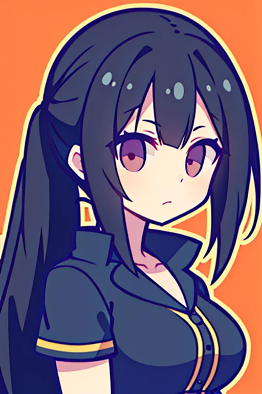 1 pony tail black hair long hair , black hair , girl