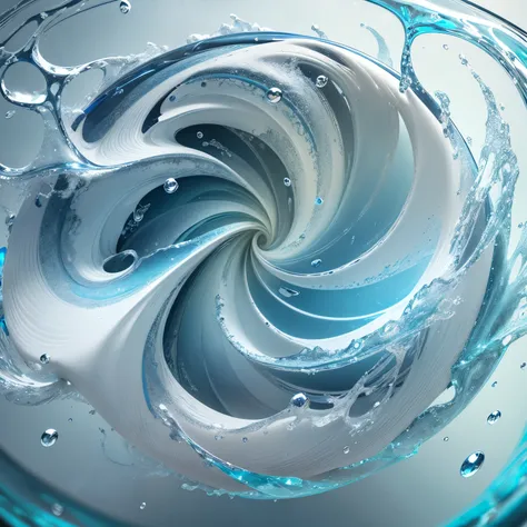 A close-up of a blue and white circular object with a white background, swirl, water core, fluid sim, unity engine, torrent, ripple, fluid, WebGL render, swirly, rounded logo, 2 5 6 x 2 5 6 pixels, CGI VFX, water element, 3 d logo, circular logo, logo with...