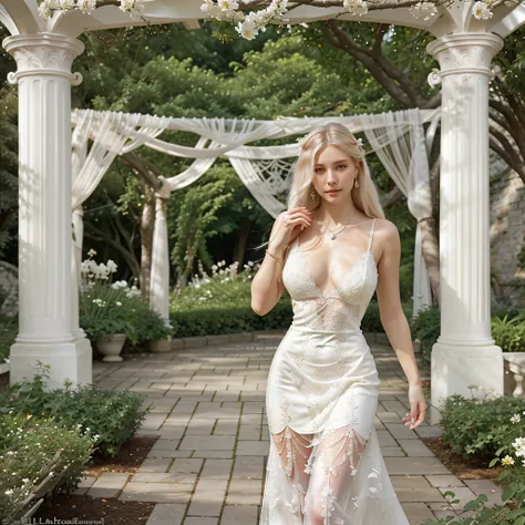 Immerse yourself in the enchanting world of SorelleUK, B the label, and The Ivory White as Aria, a 24-year-old model with a nice body that is slightly curvy with big boobs and platinum blonde hair, graces a spellbinding photoshoot. Adorned in SorelleUKs et...