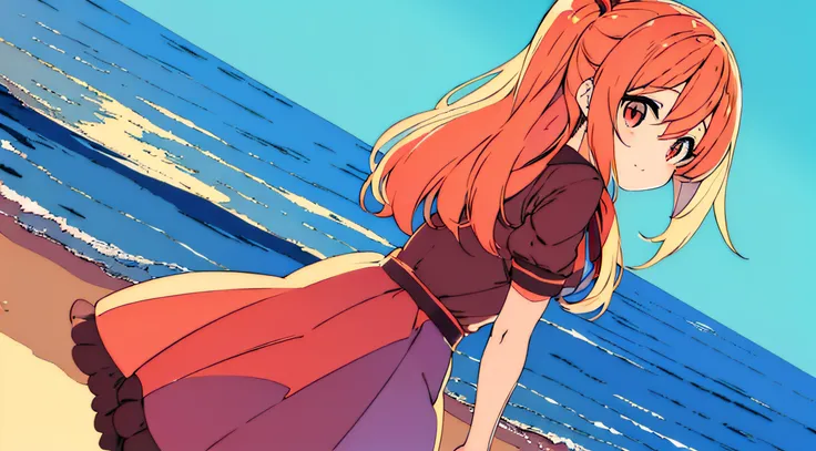 anime girl looking at the horizon