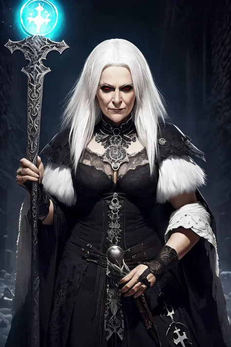 (papel de parede 8k extremamente detalhado), An average photo of a beautiful old woman with necromancer white hair, intrincado, alto detalhe, Dramatic