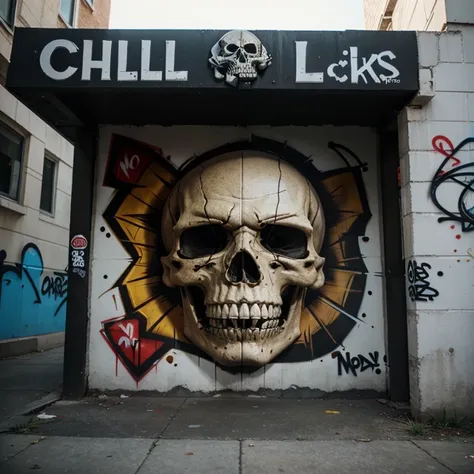 3D graffiti that says Craking Skullz, no picture just word