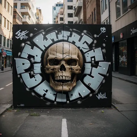 3D graffiti that says Craking Skullz, no picture just word