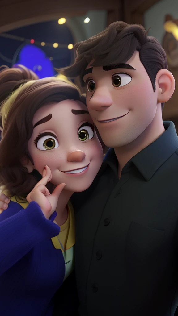 casal no estilo disney pixar, alta qualidade, melhor qualidade