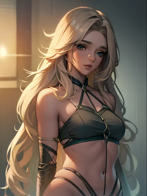 Long-haired royal sister，Wearing low-cut tops and bikinis