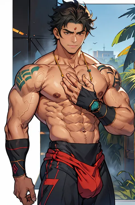 show off thick arms to the audience，closeup of arms，Shoulders exposed，Stout arms，A mais alta qualidade de imagem，Pessoas do sexo masculino，Child，1 menino，jovem e bonito，Shoun，cabelos brancos，Cabelo liso curto，Pele escura，Anime peito grande，anime wallpaper，...