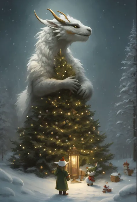 Picture of a little dragon wearing a Santa suit and hat., childrens art in artstation, inspired by Michael Malm, portrait of an elf, adorable digital painting, portrait of a gnome called eldon, Classic portrait, portrait of an elf, Santa, based on Rudolf F...