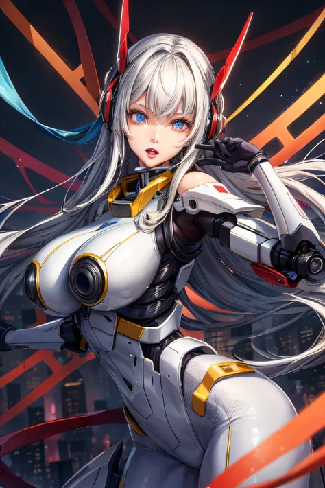 (((masterpiece)),((top-quality)),细节,1womanl, Mature, realisitic,(机器人_girl,mechs):1.2,ceramic body,Smooth shoulders,Network Background,extreme detailed city,(Translucent body.),Reflex Ribs),Thigh_the gap,Detail Face,Small_breasts,long_hair,8K,top-quality,S...