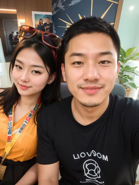 there are two people sitting at a table with a drink, ruan jia and brom, jordan grimmer and natasha tan, lovely couple, 8k selfie photograph, tyler edlin and natasha tan, profile pic, natasha tan maciej kuciara, 📷 mungojerrie and rumpleteazer, in love self...