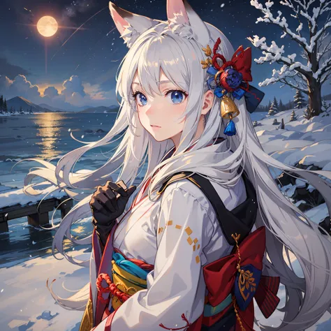 (High detailed CG unity 16k wallpaper:1.1), (noise reduction strength:1.45), (masterpiece:1.37), original, (very fine and beautiful), (perfect details), (unity CG 8k wallpaper:1.05), (beautiful crisp background:1.25), (one pretty girl (2 fox ears:0.9) with...