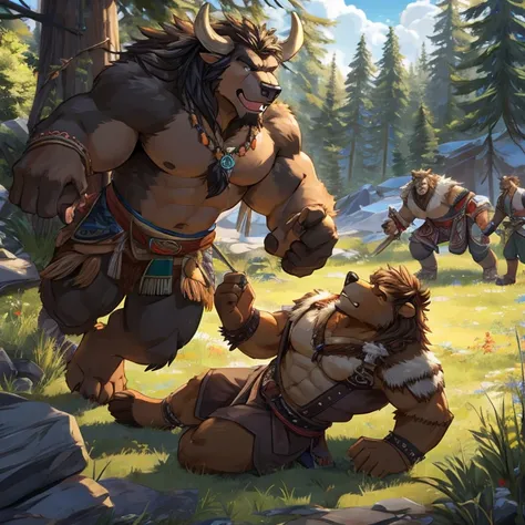 tauren，Fight the giant bear，Tragic