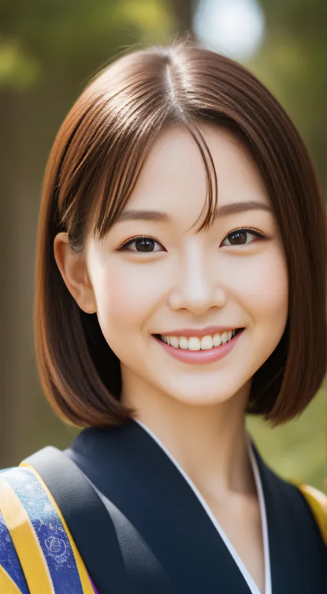 The charming face of the hostess、japanese kimono、hiquality、A hyper-realistic、healthy、Smiling expression、Slender perfect figure、Japan beauties、 perfect eyes beautiful skin、The upper part of the body、Shrines and temples