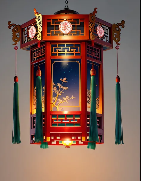 A huge Kaiping palace lantern, In line with ancient Chinese art of examining continents, Chinese art, lanterns, Width 7 6 8, asian interior decoration, Chinese, lantern light, wooden decoration, -w 768, -Width 7 6 8, warm lantern lighting, Chinese traditio...