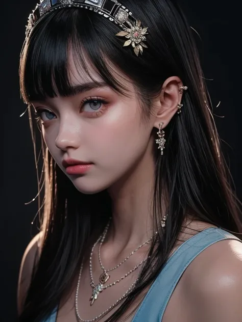 Best Quality, Masterpiece, High Resolution, 1girl, Porcelain Dress, Hair Accessories, Necklace, Jewelry, Pretty Face, On Body, Tyndall Effect, Realistic, Shadow Studio, Rim Lighting, Dual Tone Lighting, (High Detail Skins: 1.2), 8k UHD, dslr, soft light, h...