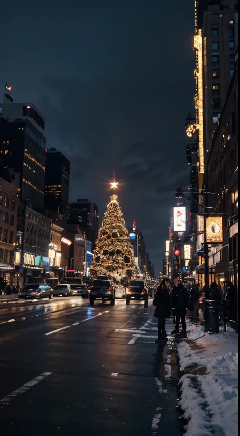 christmas in new york, 4k, ultra realistic