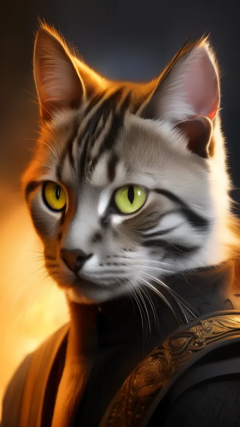 the art of the cat warrior - darth cato, $400 each, slit pupils, no humans, whiskers, cat, jewelry, armor