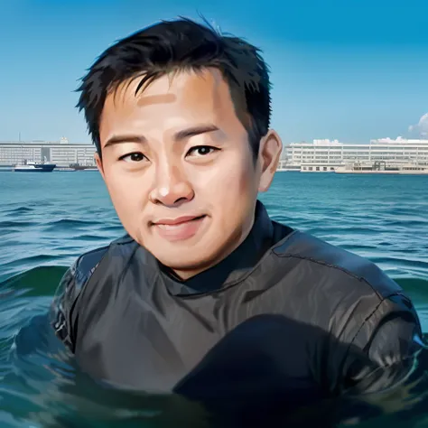 Fed man in black shirt standing on boat in water, Taken in the early 2020s, 4 0 years old man, 38yr, Chen Kexin, 3 6 years old, steve zheng, zhang&#39;&#39;s grandmother, 3 2 - year - old, 45-year-old male, Avatar avatar, Shaw Peter, Zhang Shuhao