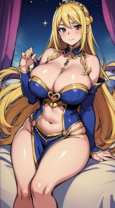 Lucy hearfilla from fairy tail looking like a hot babe,gourgeous goddess,beautifull,cute face with a large,curvy voluptuous body, massive breasts, thick thighs wearing revealing clothing