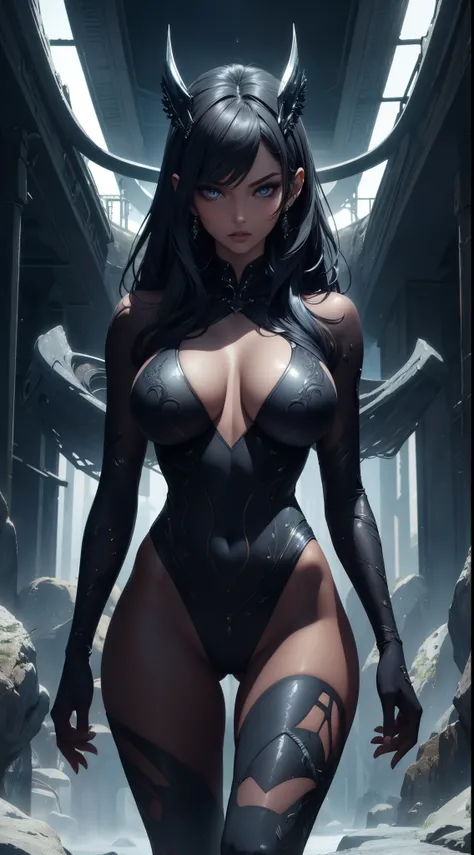 (best quality,4k,highres,masterpiece:1.2),ultra-detailed,realistic,sexy woman in a leotard,beautiful detailed eyes,beautiful detailed lips,long eyelashes,fit body,confident pose,sensual expression,exotic background,alien landscape,shimmering atmosphere,gli...