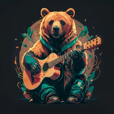 vector 1024x1024 300 dpi real bear playing guitar behind the moon photo adobe ilustration