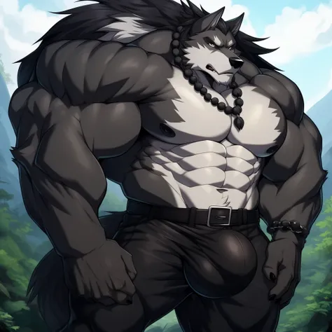 upload on e621, by drks, Valor Wolf, Masterpiece, best quality, ultra high res, 4K, 8k HD, 2D, perfect anatomy, digital art, official art, extreme detailed, ultra detailed, strapsanime, color, soft shading, sharp focus, forest woods background, 1boy, dark ...