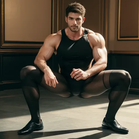 handsome man , sexy tight tights , male , damp hair , Open your legs , spread your legs , bodybuilder , (unreal engine) , (octane render , ultra-realistic , best quality , highly detail painting , super detail , dynamic angle , super-resolution , maxiumum ...