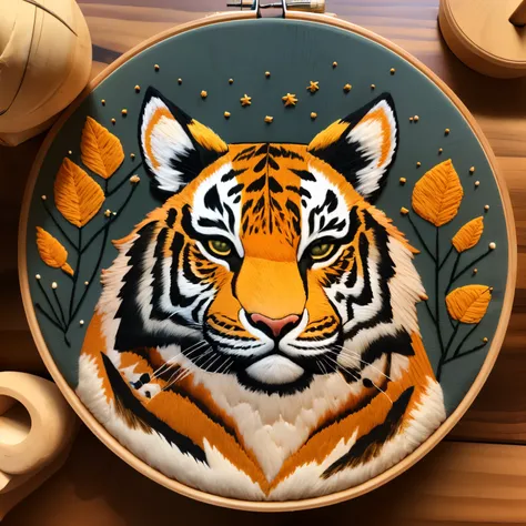 masterpiece,top quality,
cuocuoxiu,punch needle embroidery,scenery,no humans,tiger,traditional media,emotional,harmonious,highly...