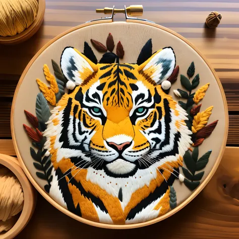 masterpiece,top quality,
cuocuoxiu,punch needle embroidery,scenery,no humans,tiger,traditional media,emotional,harmonious,highly...