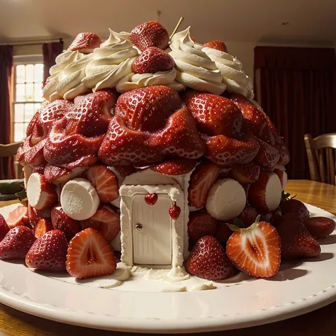 A big strawberry shortcake house