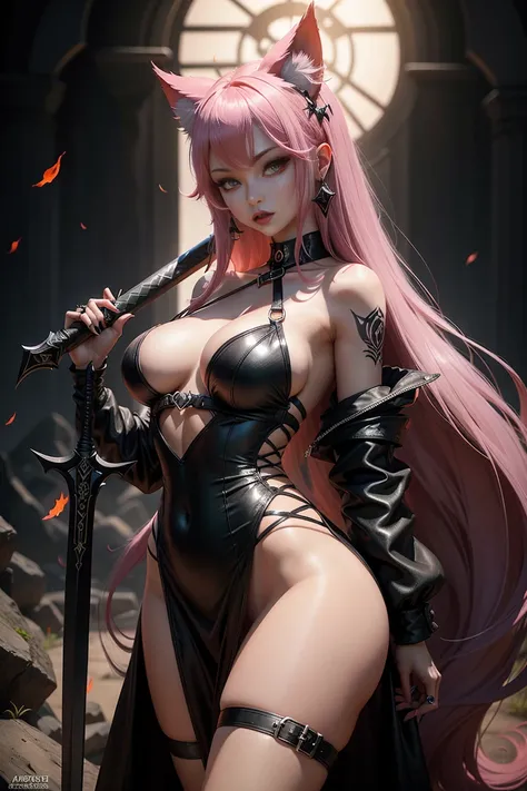 ahri, fadas, rainha das fadas, lol, league of legends, moba,  wearing black shadow kiss mesh babydoll v-top dress, sshe is pale white mediun skin toned, flames in background, standing posing sexy, she has perfect small breast, she has long red ruby hair, s...