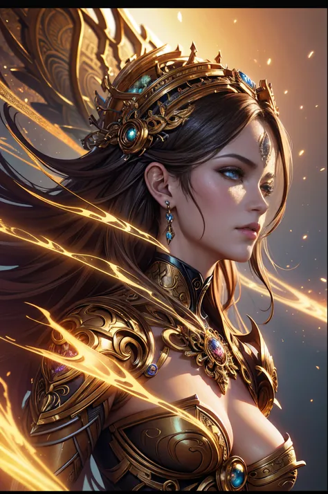 intricate ornate anime cgi style, super detailed fantasy characters, 4K highly detailed digital art, karol bak uhd, cyborg goddess in cosmos, beautiful digital works of art, 2. 5 d cgi anime fantasy artwork, Goddess. extremely high detail, portrait of cybo...