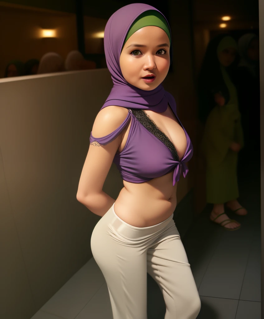 ((MALAY HIJAB GIRL)), 58 years Old, Hijab Indonesian mature woman, Flat Tits : -0.1, ((FLAT CHEST)), ((TIGH DRESS)), ((UNDRESS)), ((GREEN LIPS)), ((TRANSFARENT)), ((GREEN LACE)),