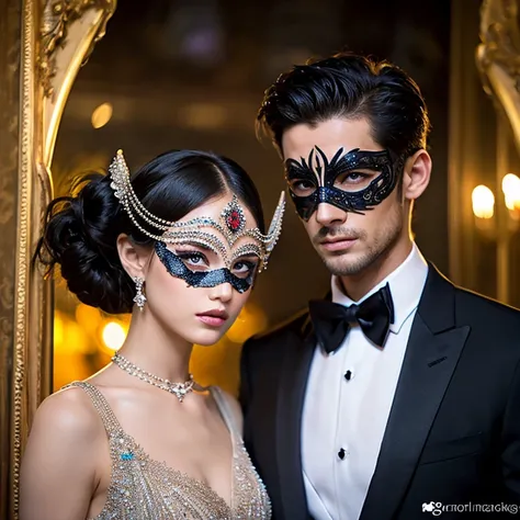 swarovski　Masquerade　party　ornate　Beautiful foreign men and women　Wealthy