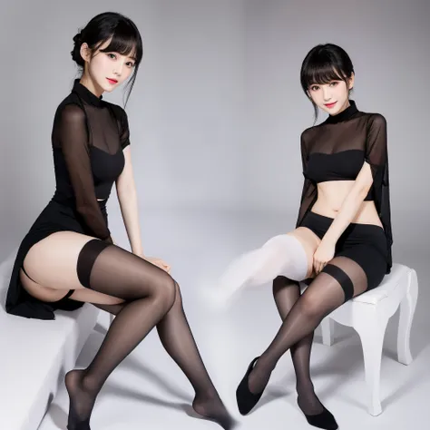 1girl in, Baozhong Marine,Housho_Marin,Black stockings,Black tights,Body tights,Sheer white pants,sex,Normal bit,adult,adult