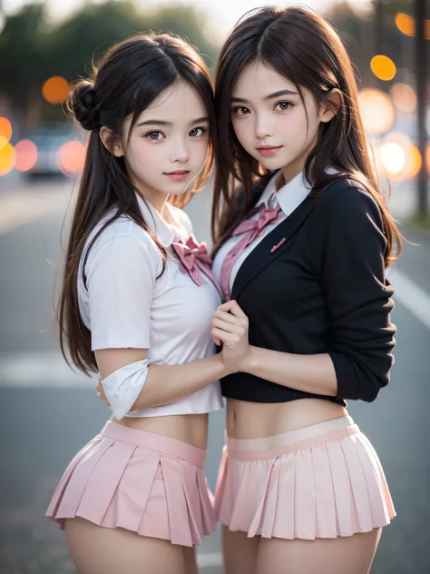 (2 young girls), (extremely detailed beautiful face), amazing face and eyes, (best quality:1.4), (ultra-detailed), (extremely de...