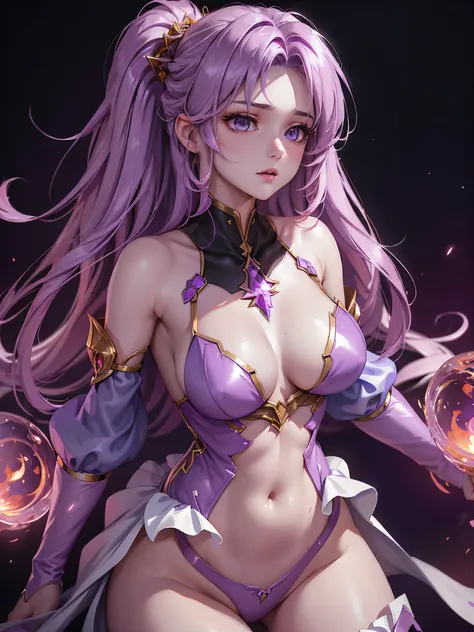 Zerg queen beautiful girl: Lanlinger is 18 years old, messy  hair, oil painted, Beautiful perfect face, Soft skin and perfect face, Added light purple and violet, Added light red, Complicated details, splash image, 8K分辨率, tmasterpiece, Cute face, Mysteriou...