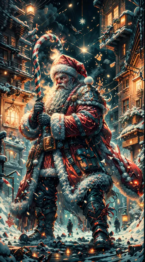 santa claus as the boss of the game "dark souls" in the christmas dlc,best quality,4k,8k,highres,masterpiece:1.2,ultra-detailed,...