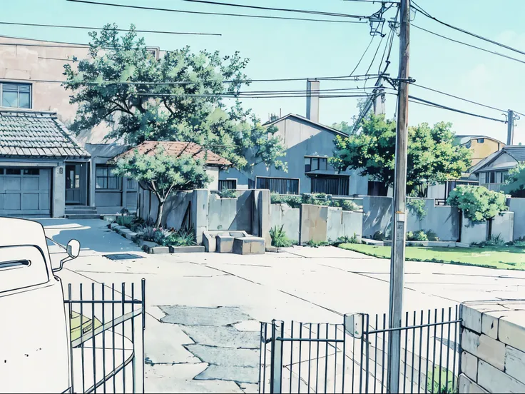 Neighborhood. Patio with grass. Manga Page.