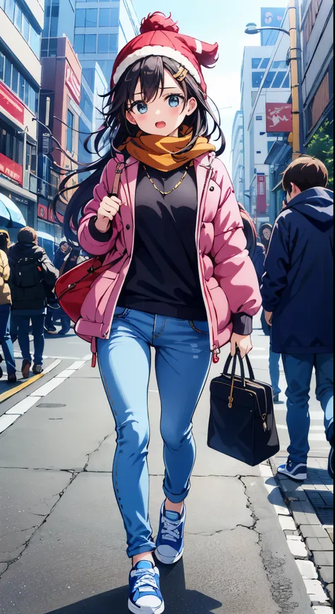 In a bright and crisp winter day in Osaka, with clear skies and a temperature of 11 degrees Celsius, ChatGPTs character, Chia, is out and about, embodying the spirit of a lively winter day. Shes wearing a vibrant colored knit sweater that reflects her ener...