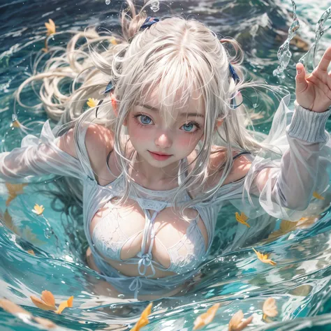 (Smasterpiece:1.28, Acutance, RAW, Realistic, 真实感: 1.37), realisticlying, softlighting. (( Tiny Girls jumping into the sea:1.37 ))、{ Falling | splash water | shout | energetic motion | Luminous water surface | White and Vivid colors }, (under the mesmerizi...