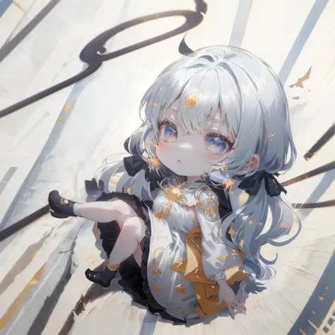 Anime girl with black hair,Has gray eyes,Put on a white coat,No socks chibi girl, Anime girl in white dress, Anime cute art style, Curvy little loli, Chibi Art, chibiStyle, loli in dress, small loli girl, jpn《Chiibi》 Anime manga girl, Watercolor Nendoroid,...