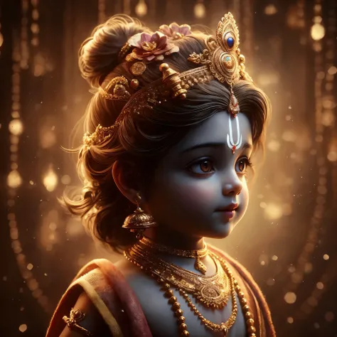 Lord krishna,child,4k,realistic