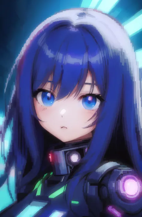 Anime girl in a futuristic costume with glowing blue eyes, digital cyberpunk anime art, digital cyberpunk - anime art, cybersuit, female Cyberpunk anime girl, anime cyberpunk art, Oppai Cyberpunk, Cyberpunk anime girl, cute cyborg girl, cybersuit, Portrait...