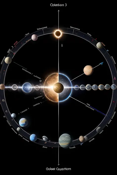 360° revolving Solar System on a horizontal axis , quantum mechanics in operation, A 3d Horizontal Solar system revolving on a flat plane 360°