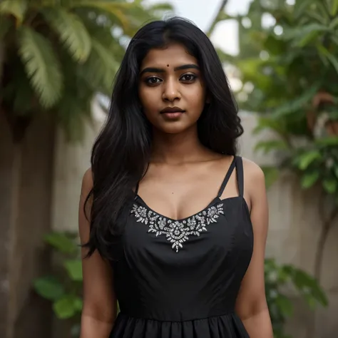 Indian woman in black dress